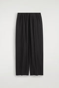 ELASTICATED TWILL STRAIGHT-LEG PANTS