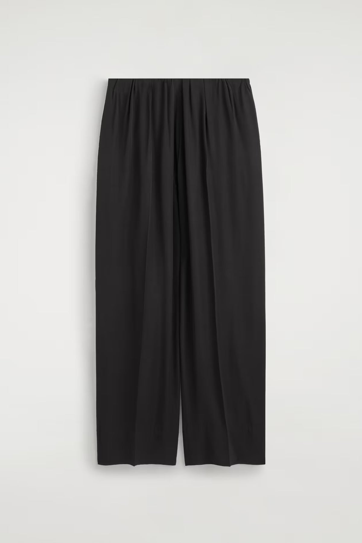 ELASTICATED TWILL STRAIGHT-LEG PANTS