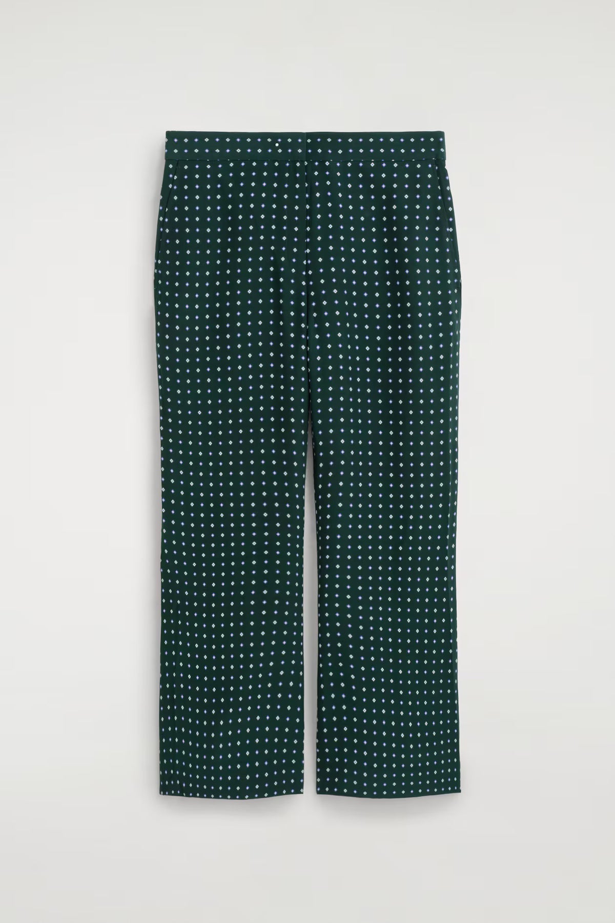 GEOMETRIC-PRINT CROPPED FLARED PANTS