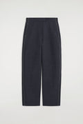 TOPSTITCHED BARREL-LEG PANTS